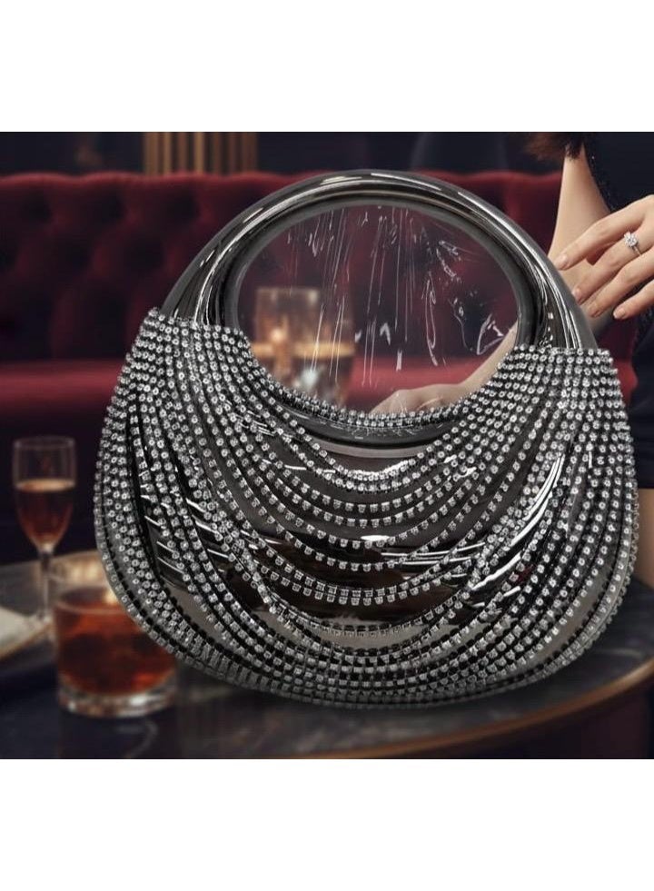 Flux Elegant Black Fashion Clutch Party Bag – Wedding & Evening Handbag for Women - Image 1